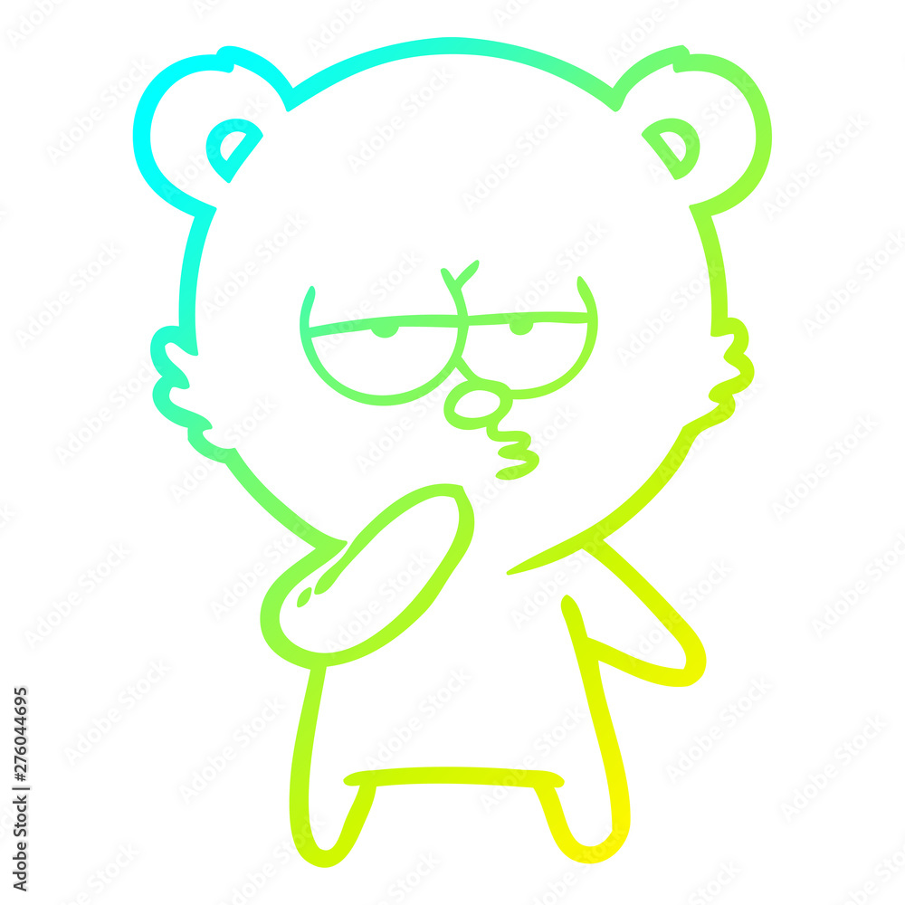 cold gradient line drawing bored polar bear cartoon cold gradient line drawing bored polar bear cartoon