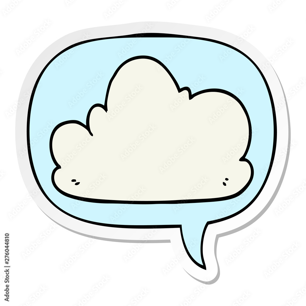 cartoon cloud and speech bubble sticker cartoon cloud and speech bubble sticker