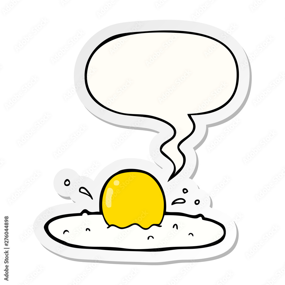 cartoon fried egg and speech bubble sticker cartoon fried egg and speech bubble sticker