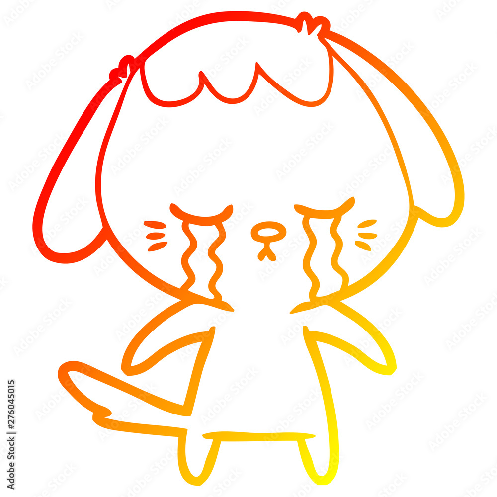 warm gradient line drawing cartoon crying dog warm gradient line drawing cartoon crying dog