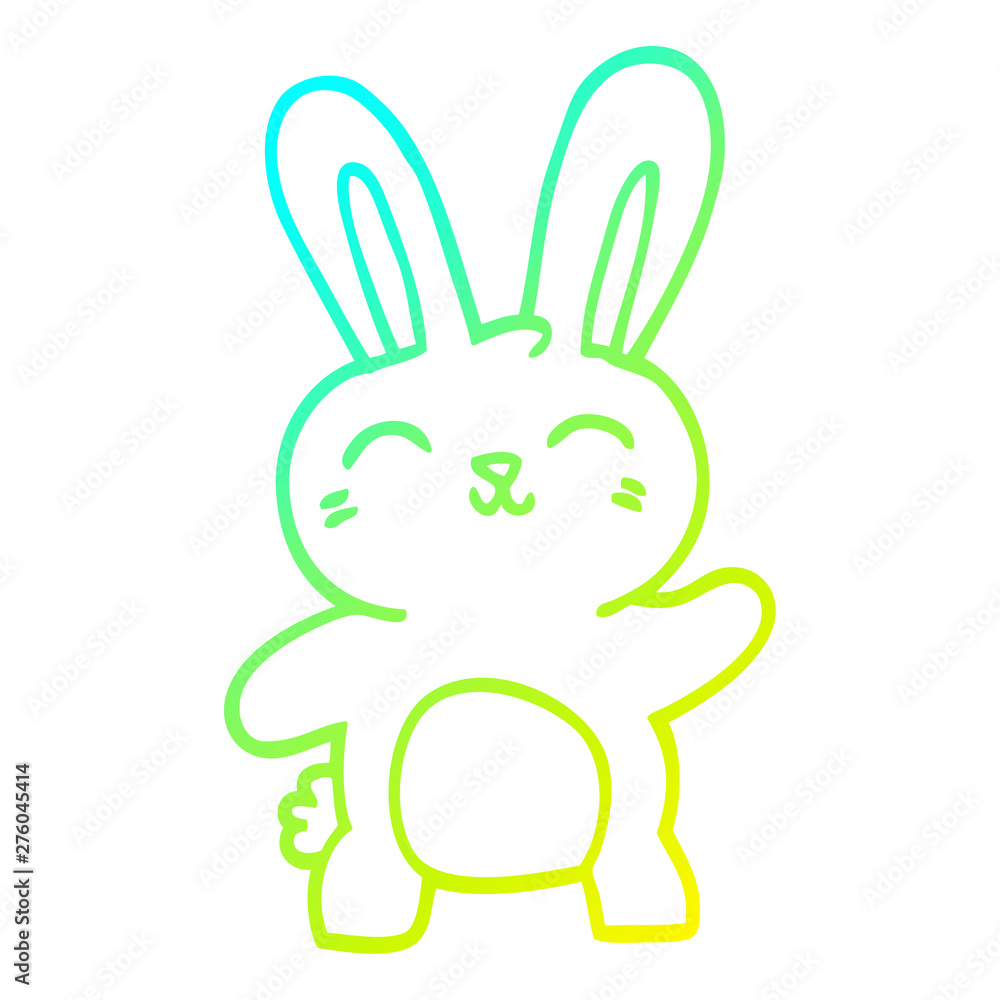 cold gradient line drawing cartoon cute bunny cold gradient line drawing cartoon cute bunny