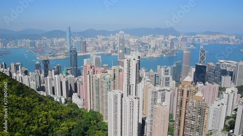 Wallpaper Mural Aerial: Beautiful View of Hong City Skyscrapers and Harbor Torontodigital.ca