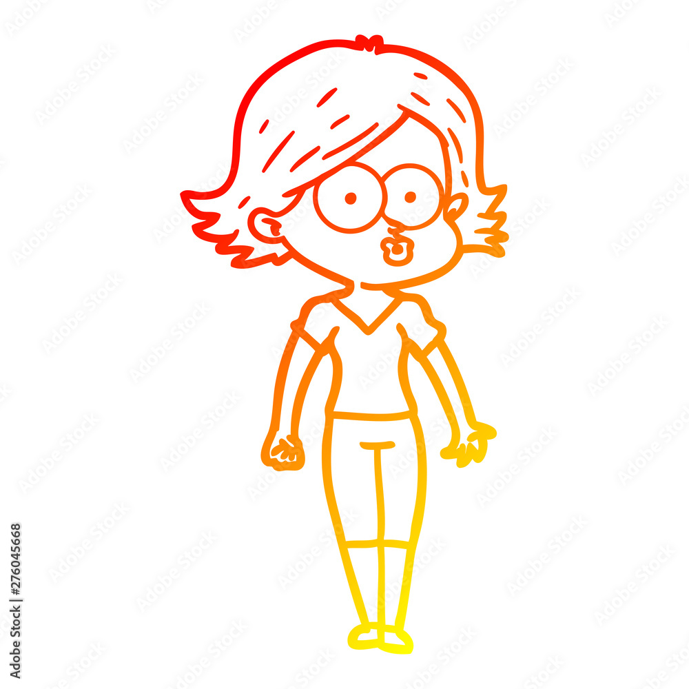 warm gradient line drawing cartoon girl pouting warm gradient line drawing cartoon girl pouting