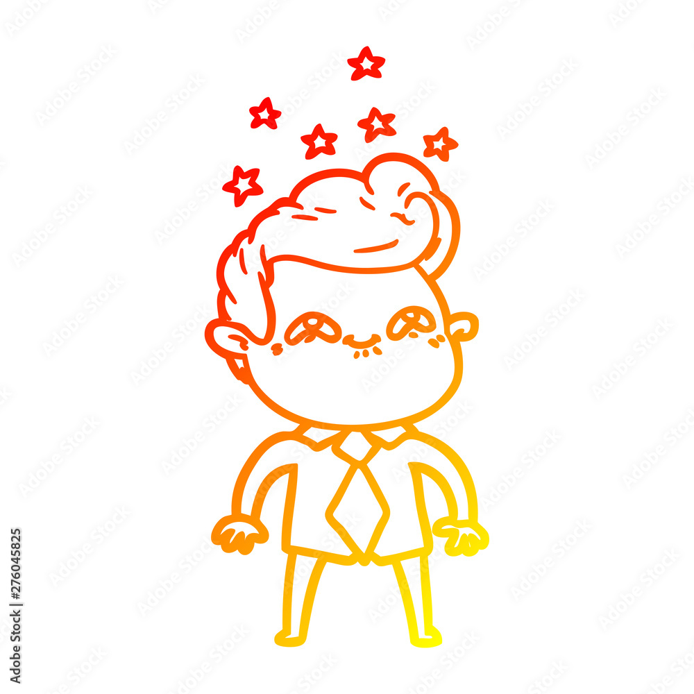 warm gradient line drawing cartoon excited man warm gradient line drawing cartoon excited man