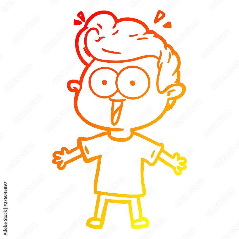 warm gradient line drawing cartoon staring man warm gradient line drawing cartoon staring man