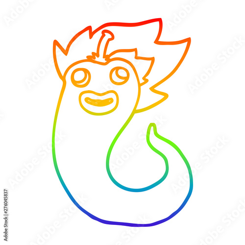 rainbow gradient line drawing cartoon hot chilly