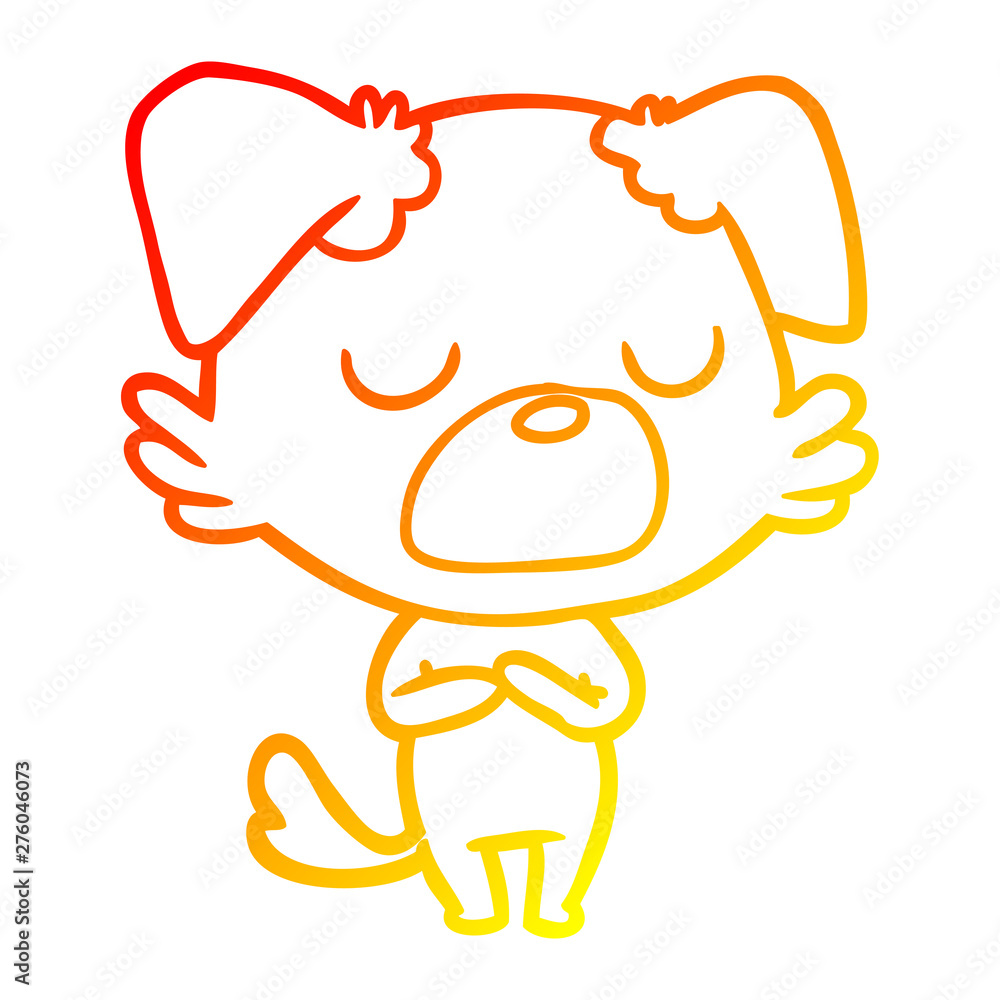Obraz premium warm gradient line drawing cartoon dog