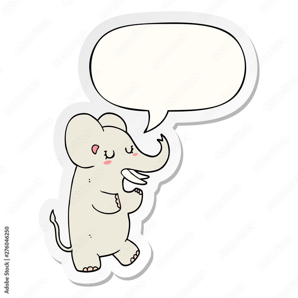 cartoon elephant and speech bubble sticker cartoon elephant and speech bubble sticker