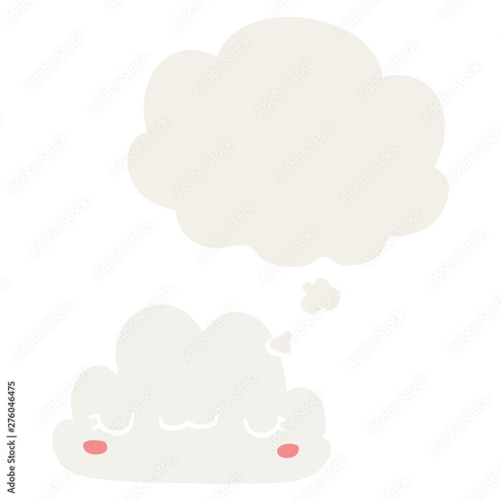 cute cartoon cloud and thought bubble in retro style cute cartoon cloud and thought bubble in retro style