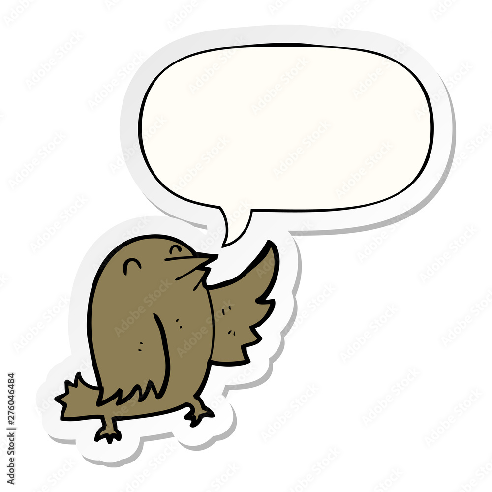 cartoon bird and speech bubble sticker cartoon bird and speech bubble sticker