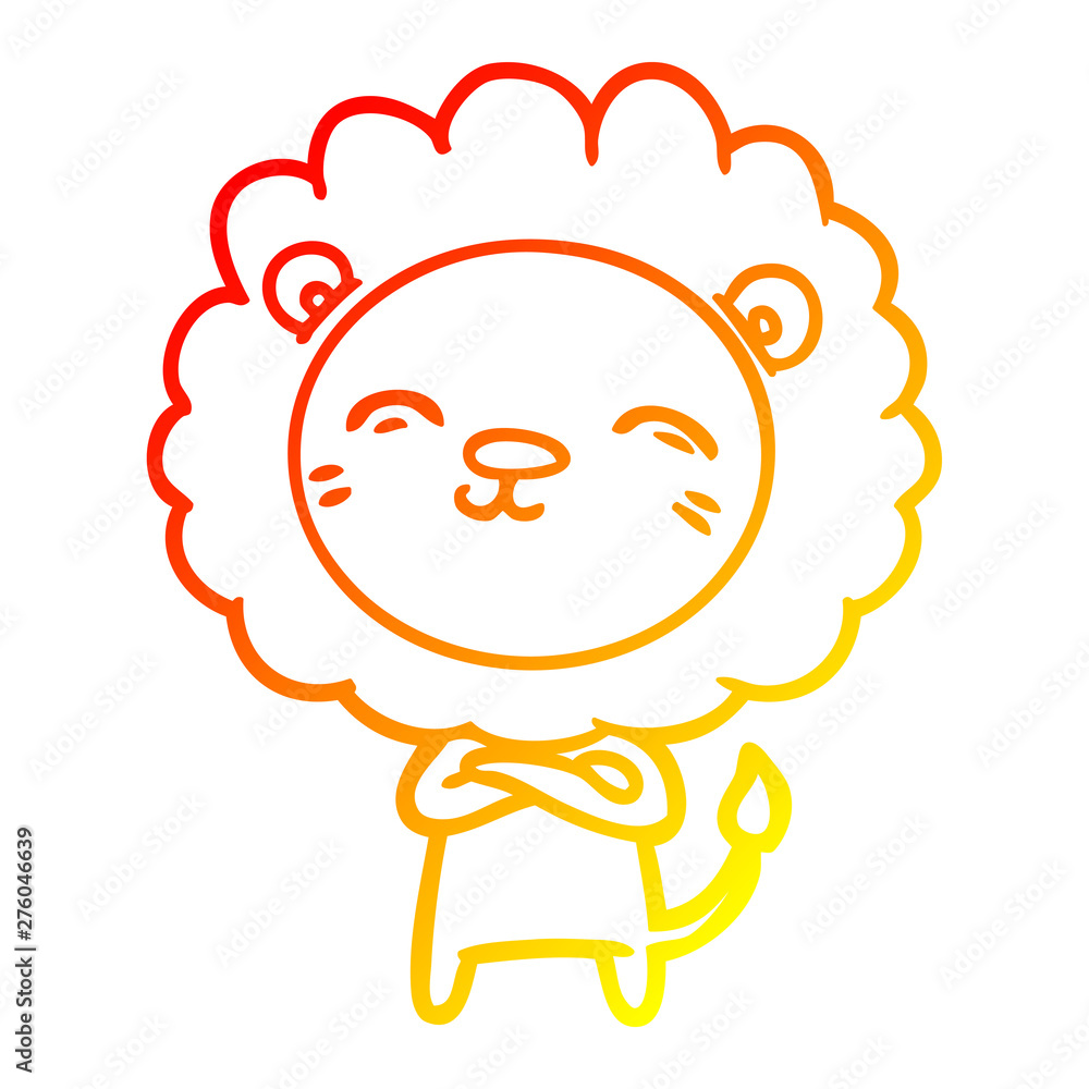 warm gradient line drawing cartoon lion warm gradient line drawing cartoon lion