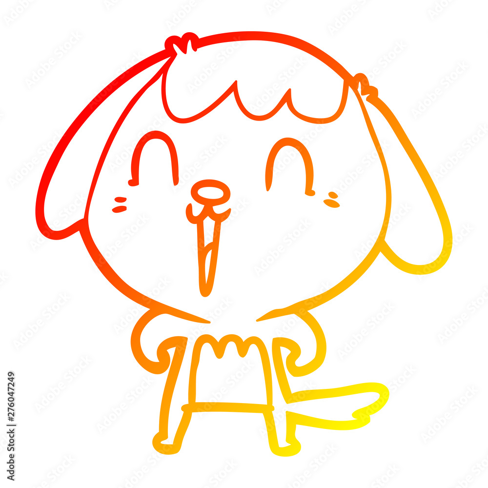 warm gradient line drawing cute cartoon dog warm gradient line drawing cute cartoon dog