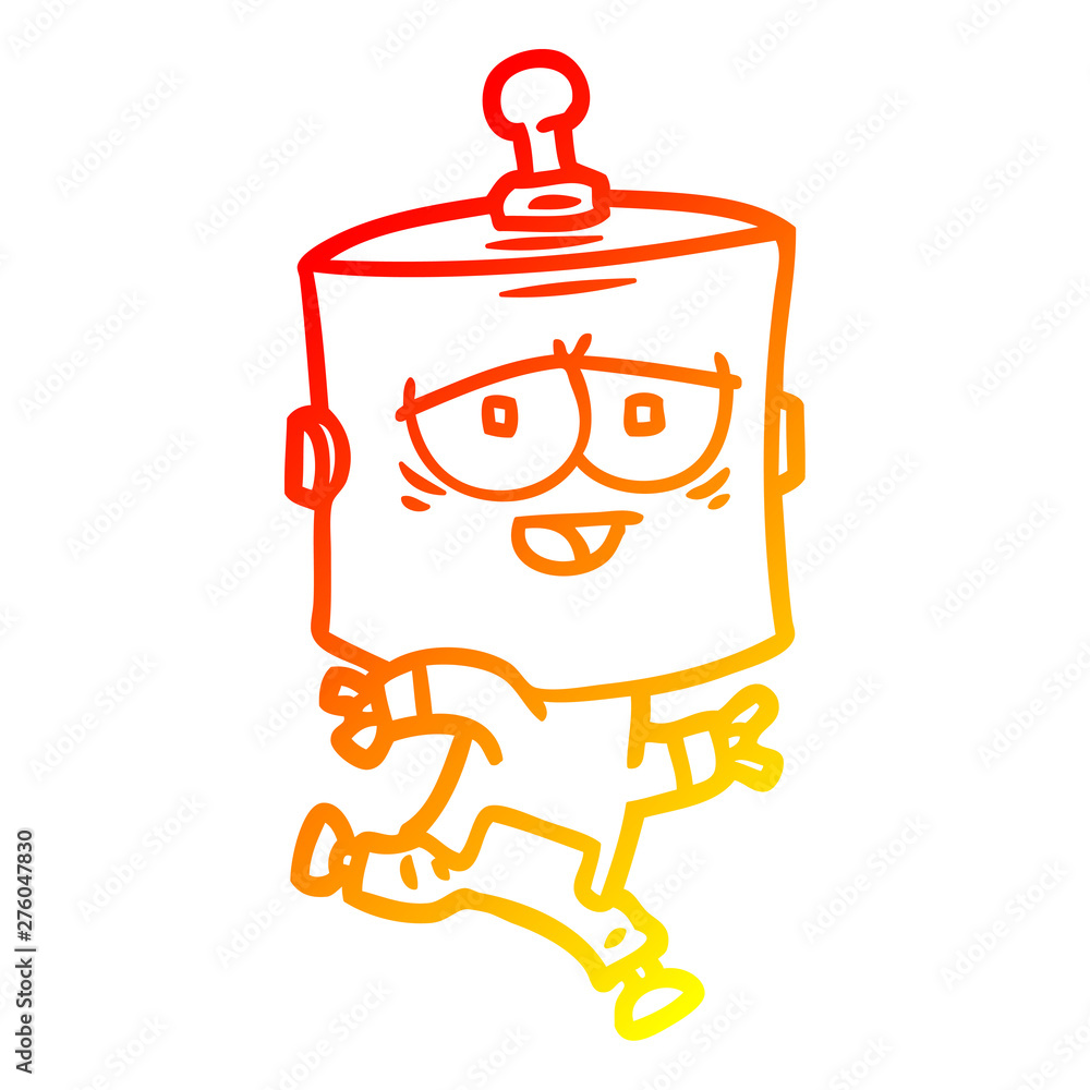 warm gradient line drawing cartoon robot warm gradient line drawing cartoon robot