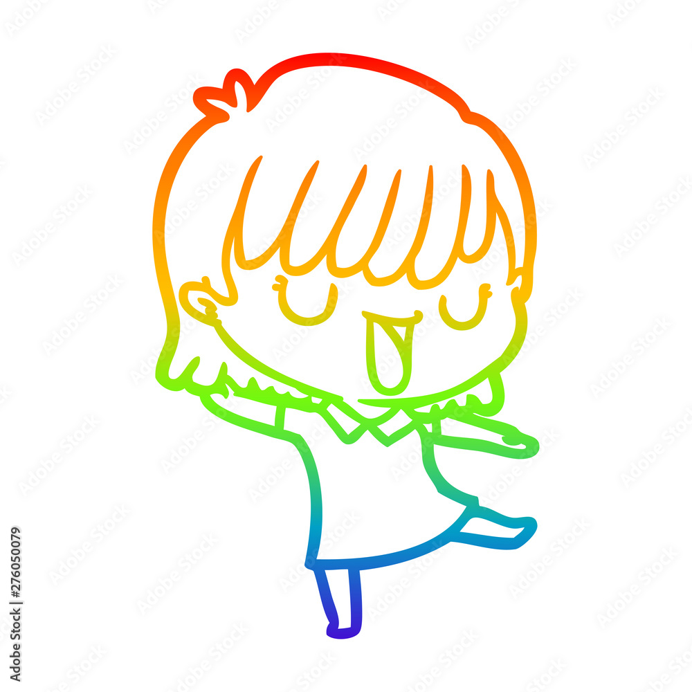 rainbow gradient line drawing cartoon woman rainbow gradient line drawing cartoon woman