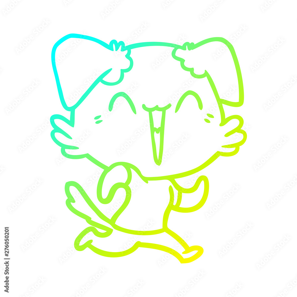 cold gradient line drawing happy little dog cartoon cold gradient line drawing happy little dog cartoon