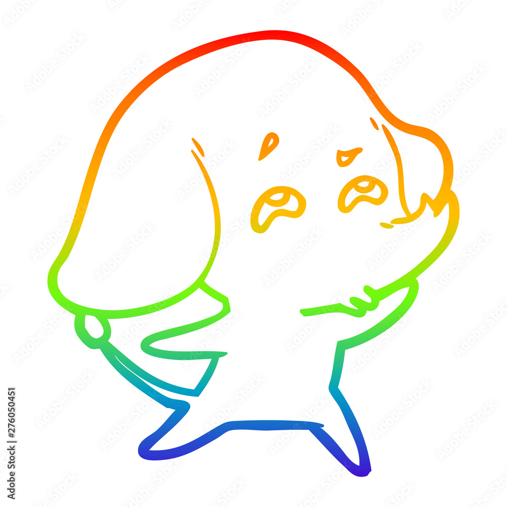 rainbow gradient line drawing cartoon elephant remembering rainbow gradient line drawing cartoon elephant remembering
