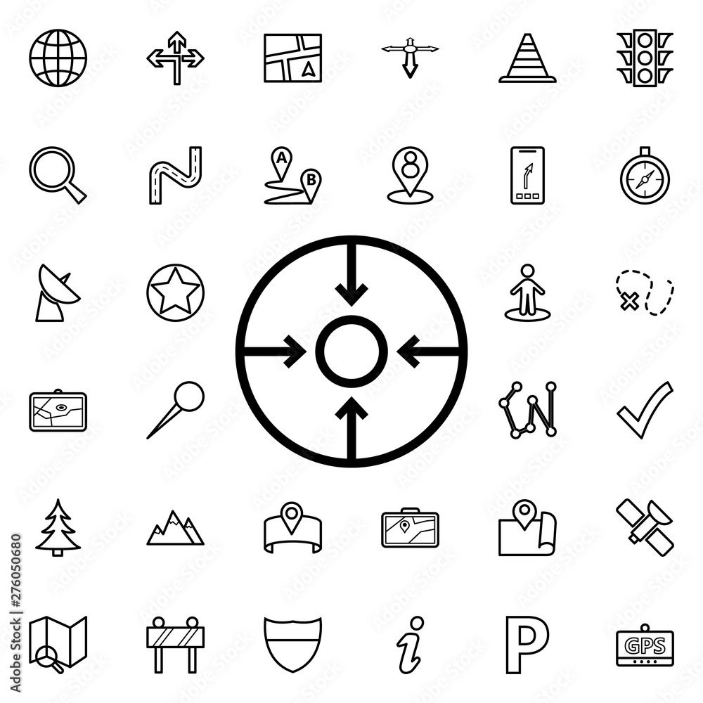 Sight with arrows icon. Universal set of navigation for website design and development, app development