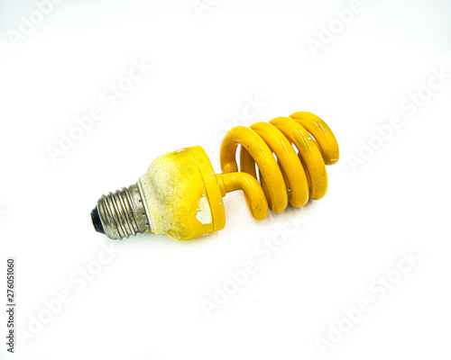 energy saving light bulb on white background