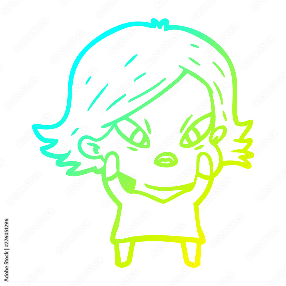 cold gradient line drawing cartoon stressed woman cold gradient line drawing cartoon stressed woman