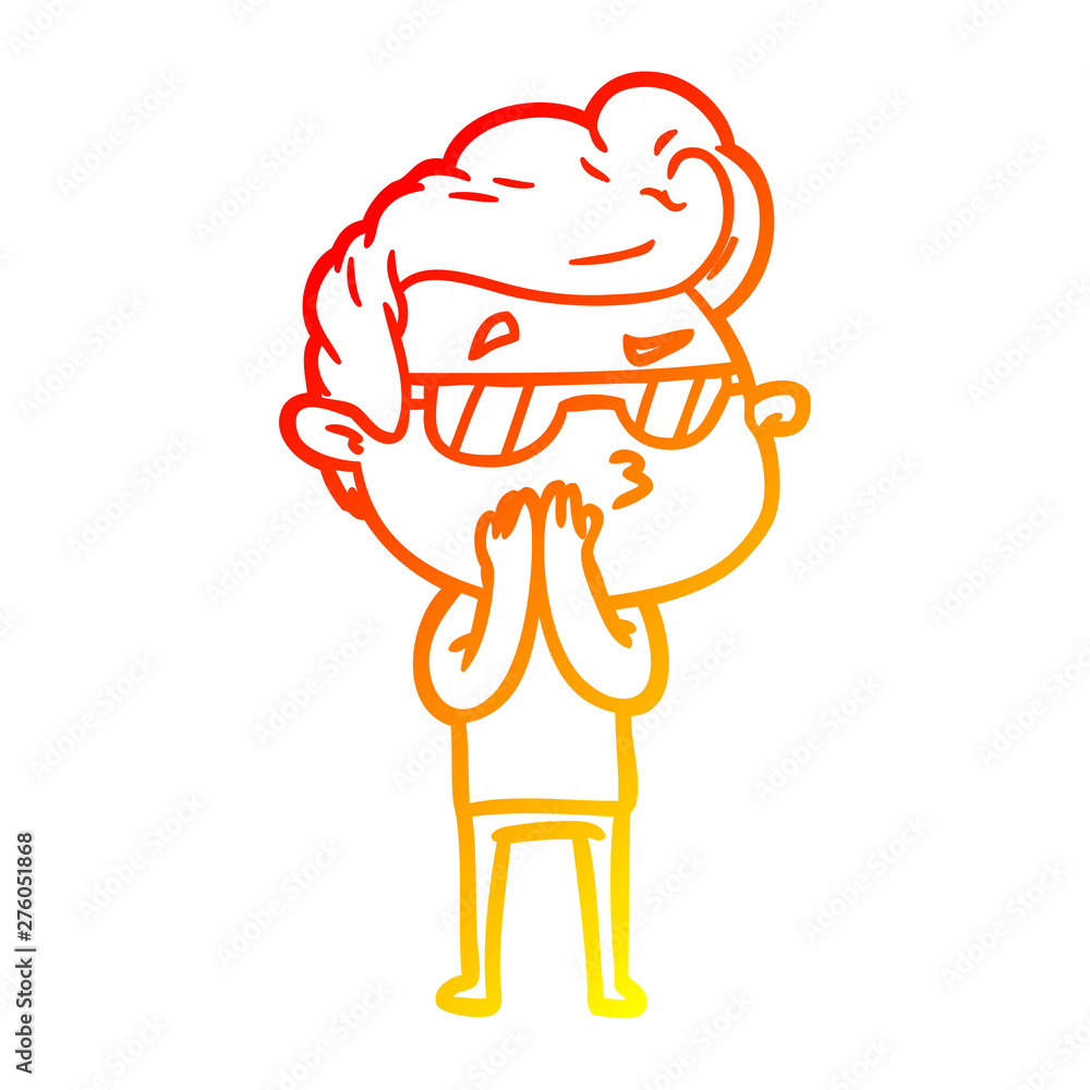 warm gradient line drawing cartoon cool guy warm gradient line drawing cartoon cool guy