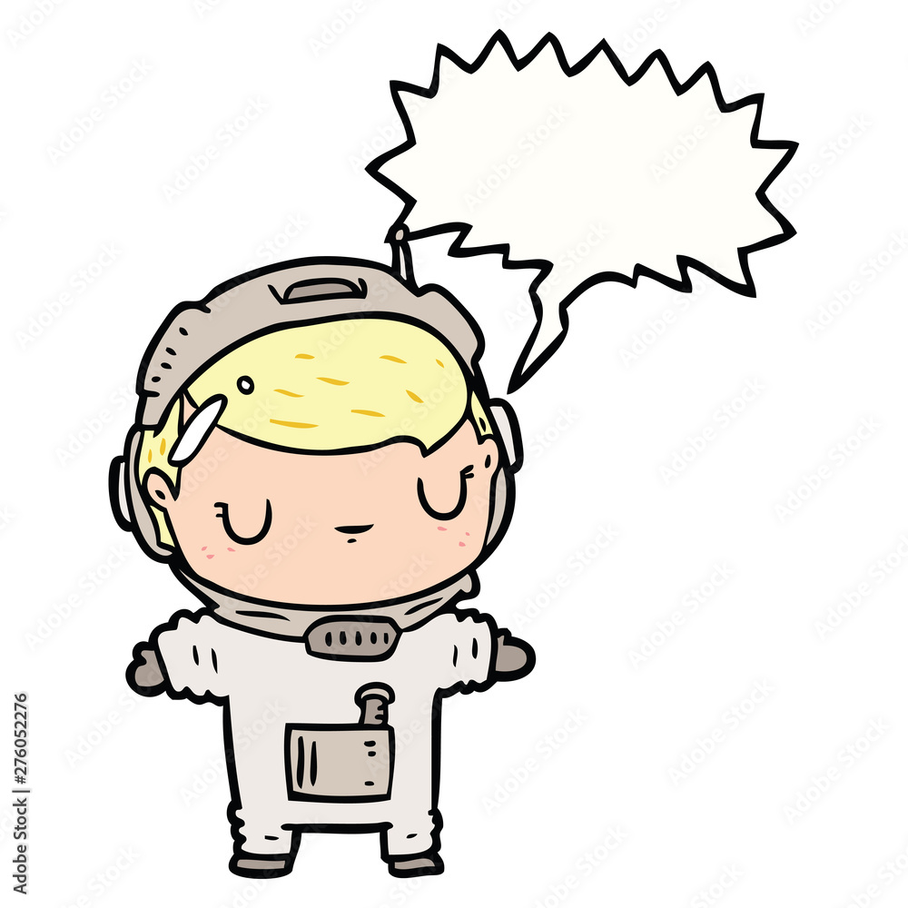 cute cartoon astronaut and speech bubble cute cartoon astronaut and speech bubble