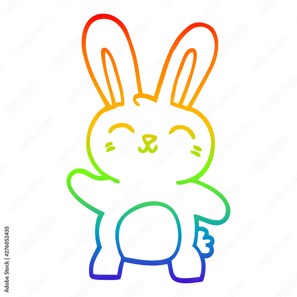 rainbow gradient line drawing cartoon happy bunny rainbow gradient line drawing cartoon happy bunny