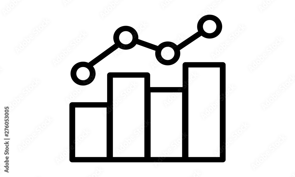 Growth chart line icon for business performance and progress Growth chart line icon for business performance and progress