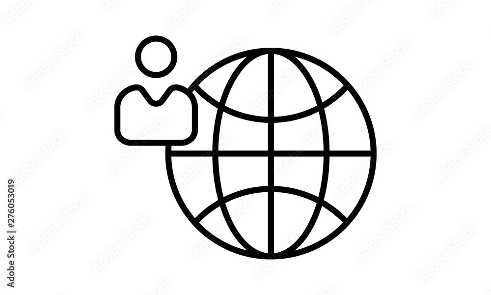 International communication icon for global networking International communication icon for global networking