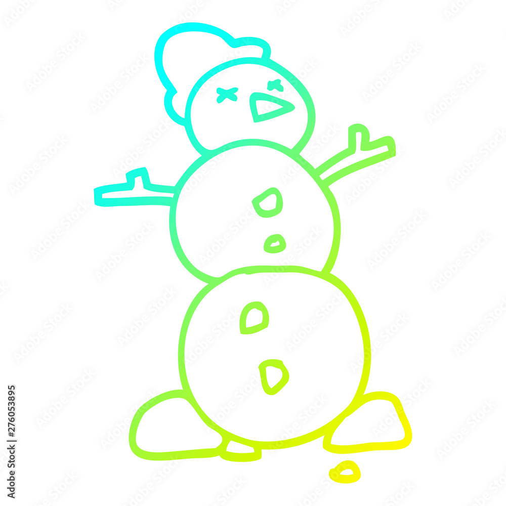 cold gradient line drawing cartoon traditional snowman cold gradient line drawing cartoon traditional snowman