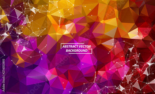 Abstract colorful Geometric Polygonal background molecule and communication. Connected lines with dots. Concept of the science, chemistry, biology, medicine, technology.