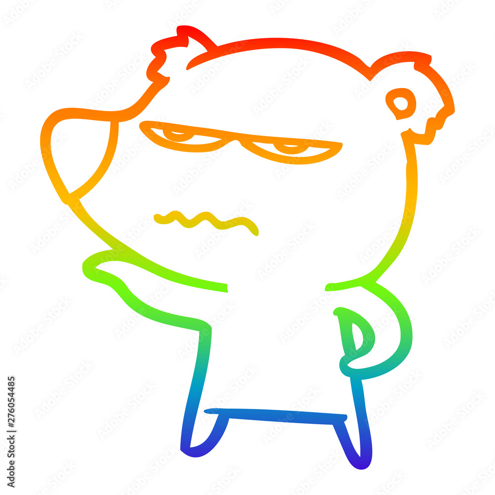 rainbow gradient line drawing angry bear cartoon rainbow gradient line drawing angry bear cartoon