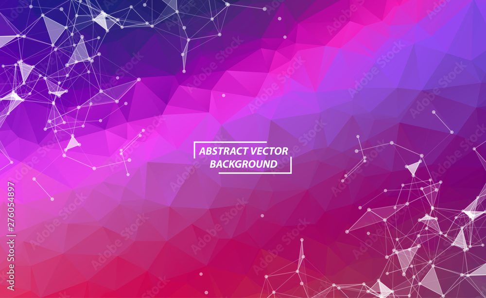 Purple Polygonal background molecule and communication. Connected lines with dots. Minimalism chaotic illustration background. Concept of the science, chemistry, biology, medicine, technology. Purple Polygonal background molecule and communication. Connected lines with dots. Minimalism chaotic illustration background. Concept of the science, chemistry, biology, medicine, technology.