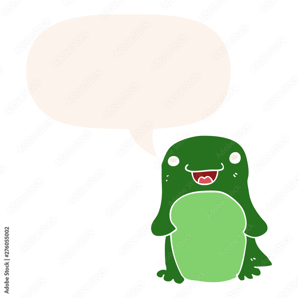 cartoon penguin and speech bubble in retro style cartoon penguin and speech bubble in retro style