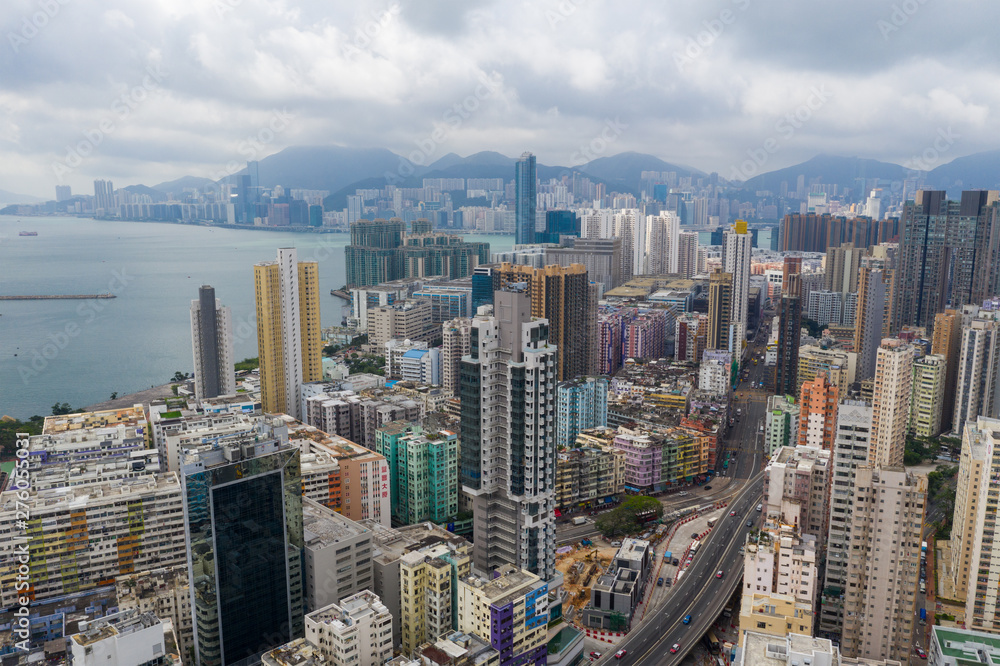 Fototapeta premium Aerial view of Hong Kong city