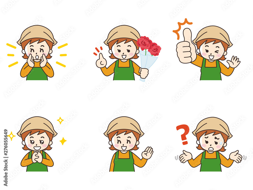 花屋の女性セット