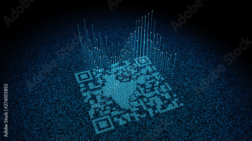 Digital Technology QR Code, Network Identification and Connection,india map