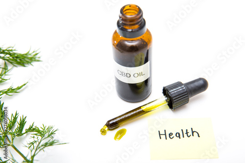 Bild auf Leinwand CBD oil (Cannabidiol) is a natural alternative and adjuvant treatment for cancer, improving health, sleep, relieve pain