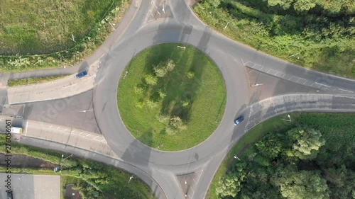 An aerial view of a roundabout in England photo