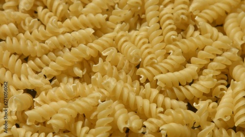 Fusilli Pasta laid out 4K photo