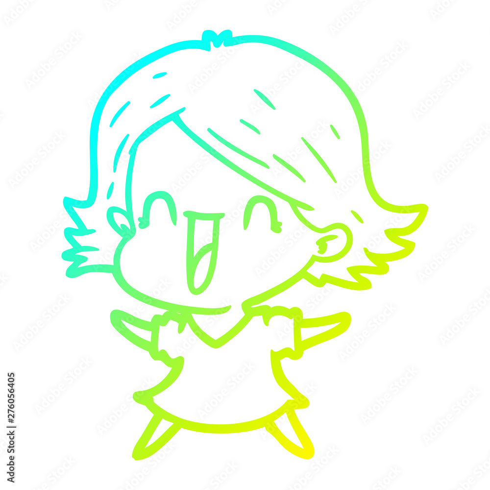 cold gradient line drawing cartoon laughing woman cold gradient line drawing cartoon laughing woman