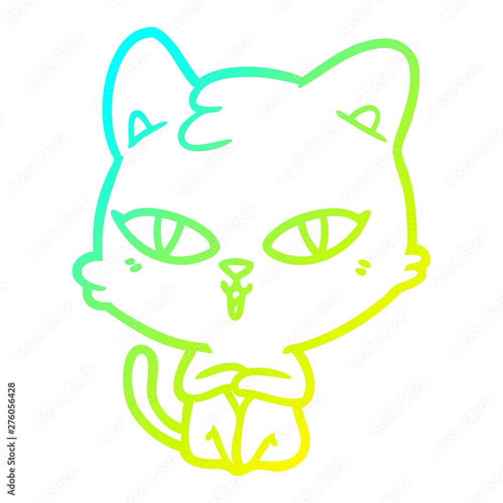 cold gradient line drawing cartoon cat cold gradient line drawing cartoon cat