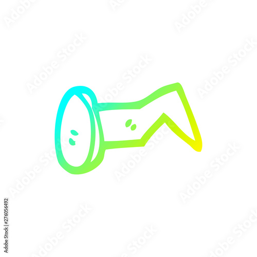 cold gradient line drawing cartoon bent iron nail