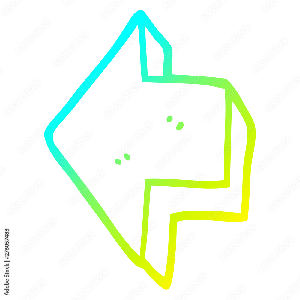 Obraz premium cold gradient line drawing cartoon pointing arrow