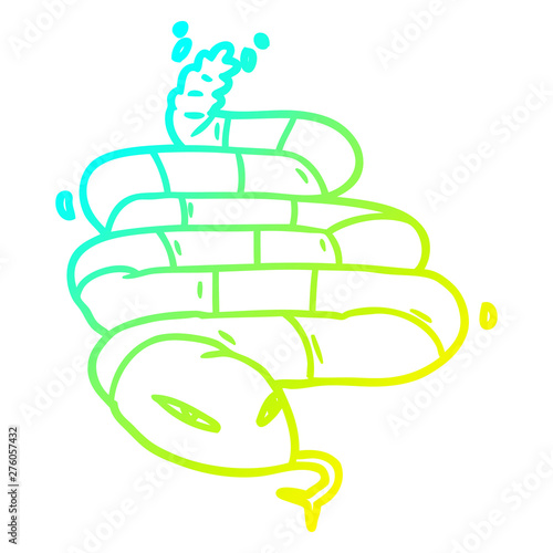 cold gradient line drawing cartoon poisonous snake