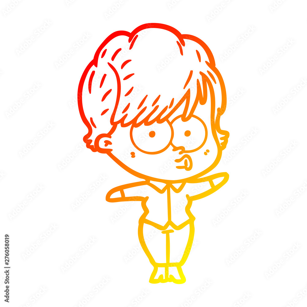 warm gradient line drawing cartoon woman warm gradient line drawing cartoon woman