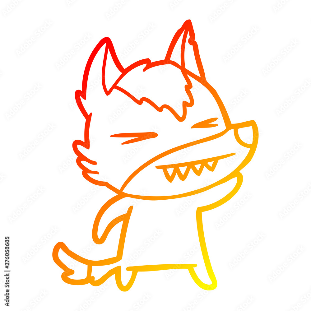 warm gradient line drawing angry wolf cartoon warm gradient line drawing angry wolf cartoon