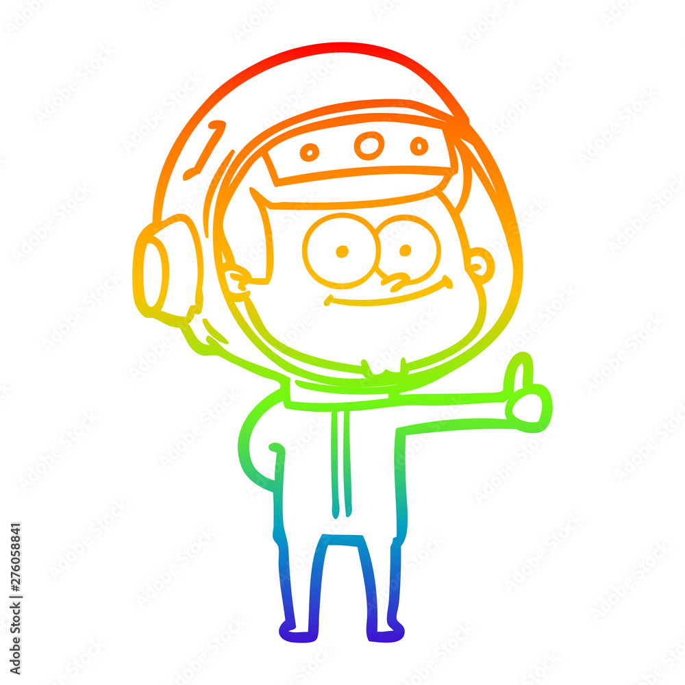 rainbow gradient line drawing happy astronaut cartoon rainbow gradient line drawing happy astronaut cartoon