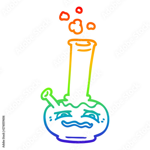 rainbow gradient line drawing cartoon bong