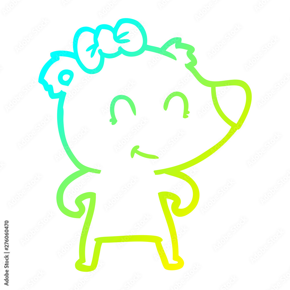 cold gradient line drawing female bear cartoon cold gradient line drawing female bear cartoon