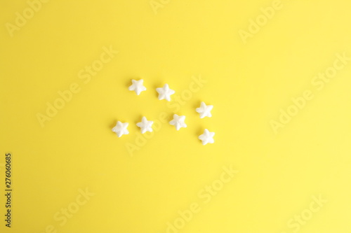 white decoration stars, made with porexpan photo
